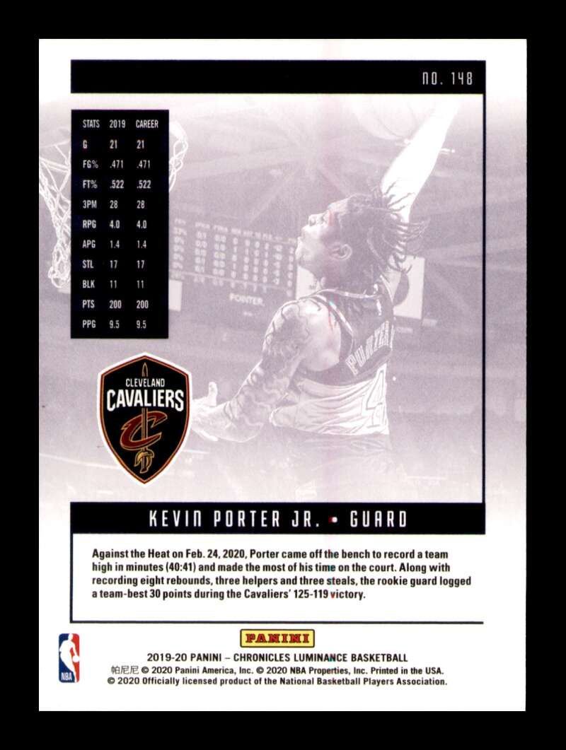 Load image into Gallery viewer, 2019-20 Panini Chronicles Luminance Pink Kevin Porter Jr. #148 Rookie RC Image 2
