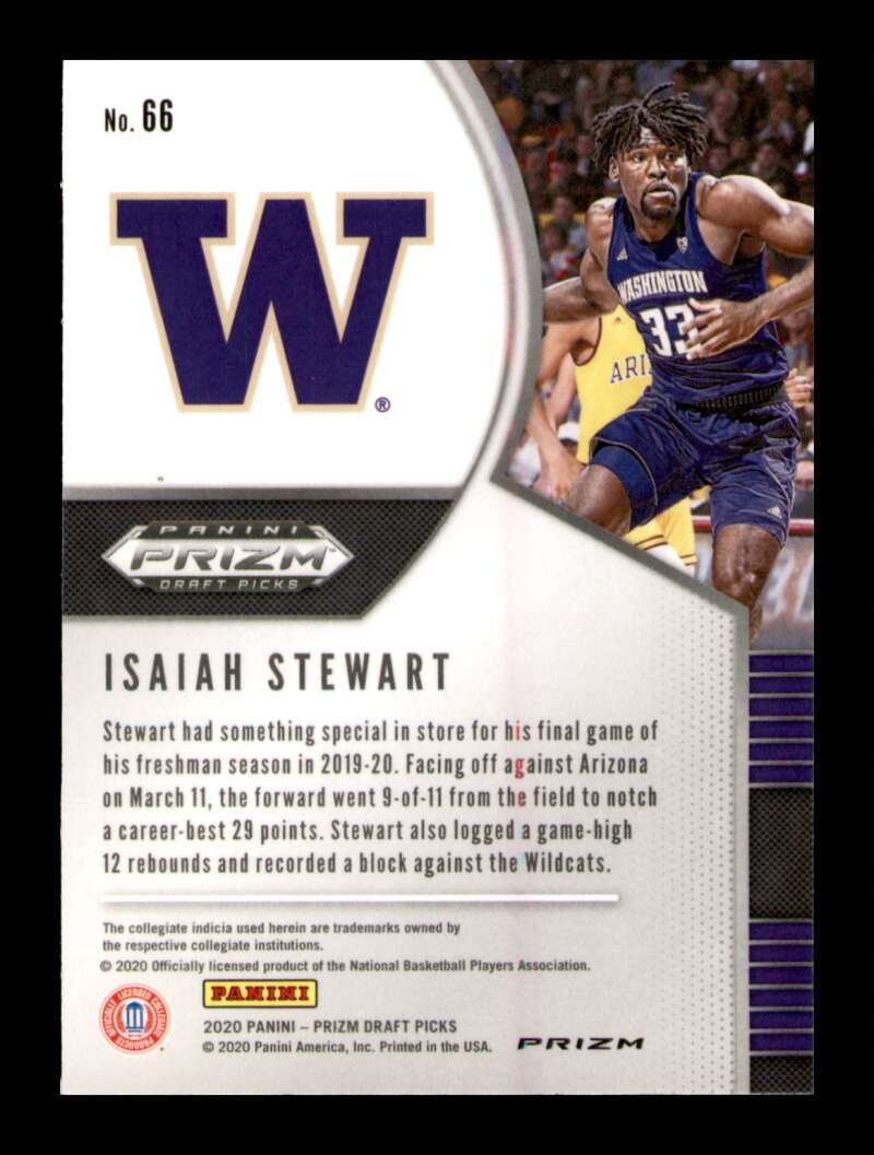 Load image into Gallery viewer, 2020-21 Panini Prizm Draft Red White Blue Prizm Isaiah Stewart #66 Rookie RC Image 2
