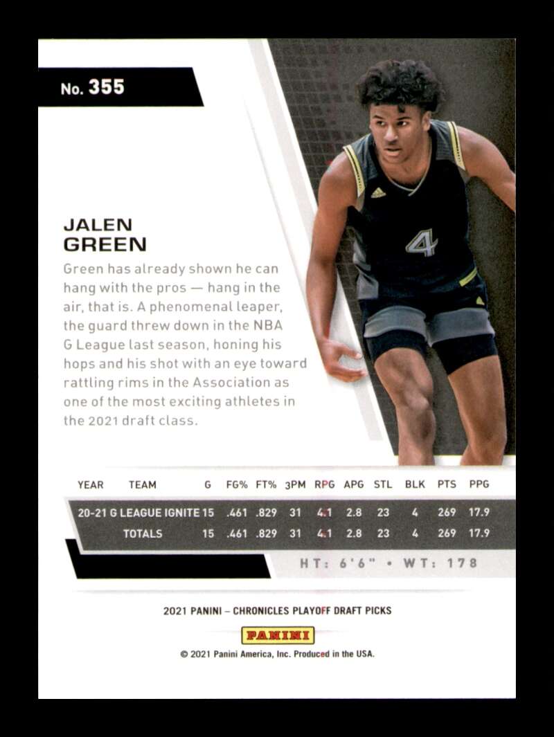 Load image into Gallery viewer, 2021-22 Panini Chronicles Draft Playoff Jalen Green #355 Rookie RC Image 2
