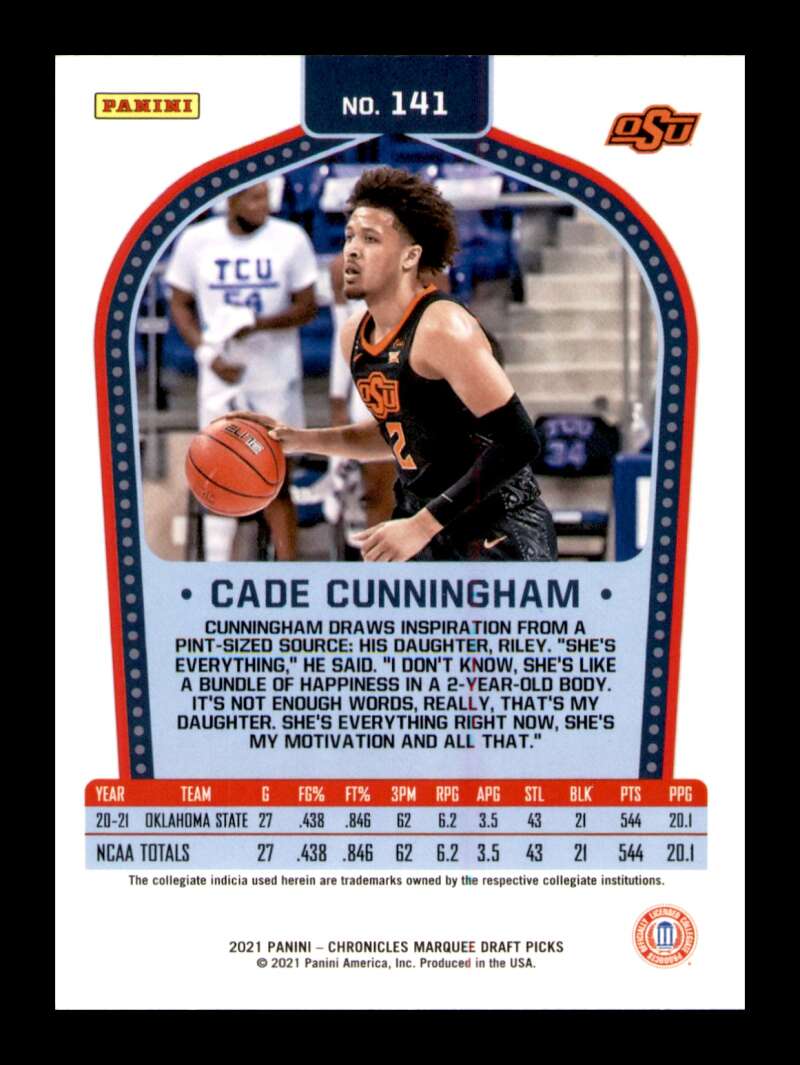 Load image into Gallery viewer, 2021-22 Panini Chronicles Draft Marquee Green Cade Cunningham #141 Rookie RC Image 2
