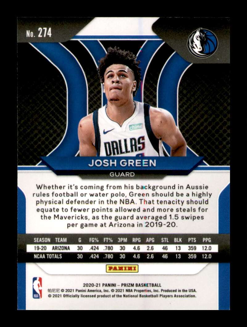 Load image into Gallery viewer, 2020-21 Panini Prizm Josh Green #274 Rookie RC Image 2
