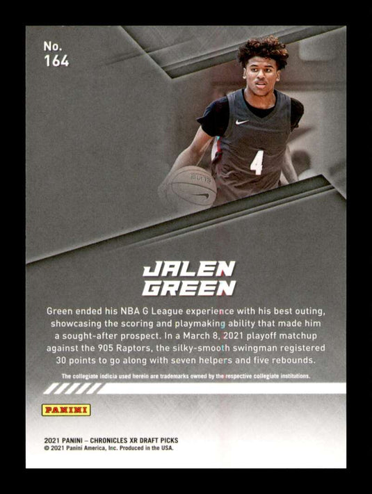 2021-22 Panini Chronicles XR Draft Green Jalen Green 