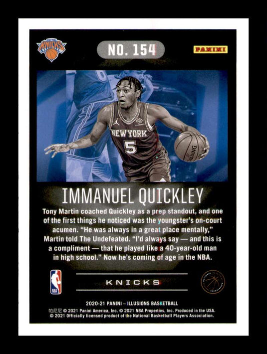 2020-21 Panini Illusions Immanuel Quickley