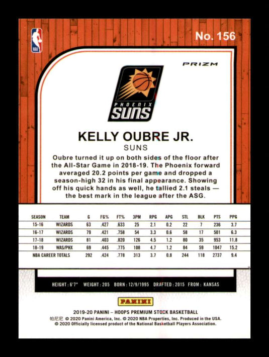 2019-20 Panini Hoops Premium Stock Silver Mojo Prizm Kelly Oubre Jr. 