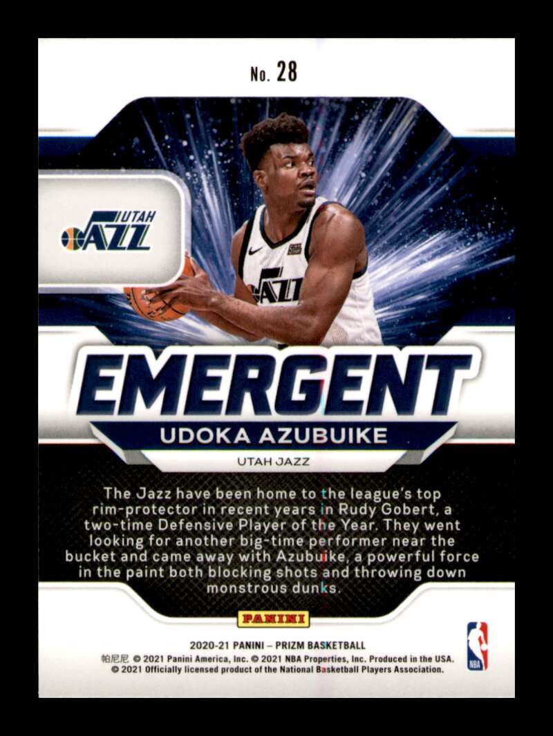 Load image into Gallery viewer, 2020-21 Panini Prizm Emergent Udoka Azubuike #28 Rookie RC Image 2
