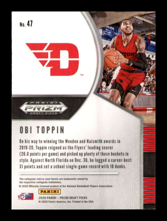 2020-21 Panini Prizm Draft Obi Toppin