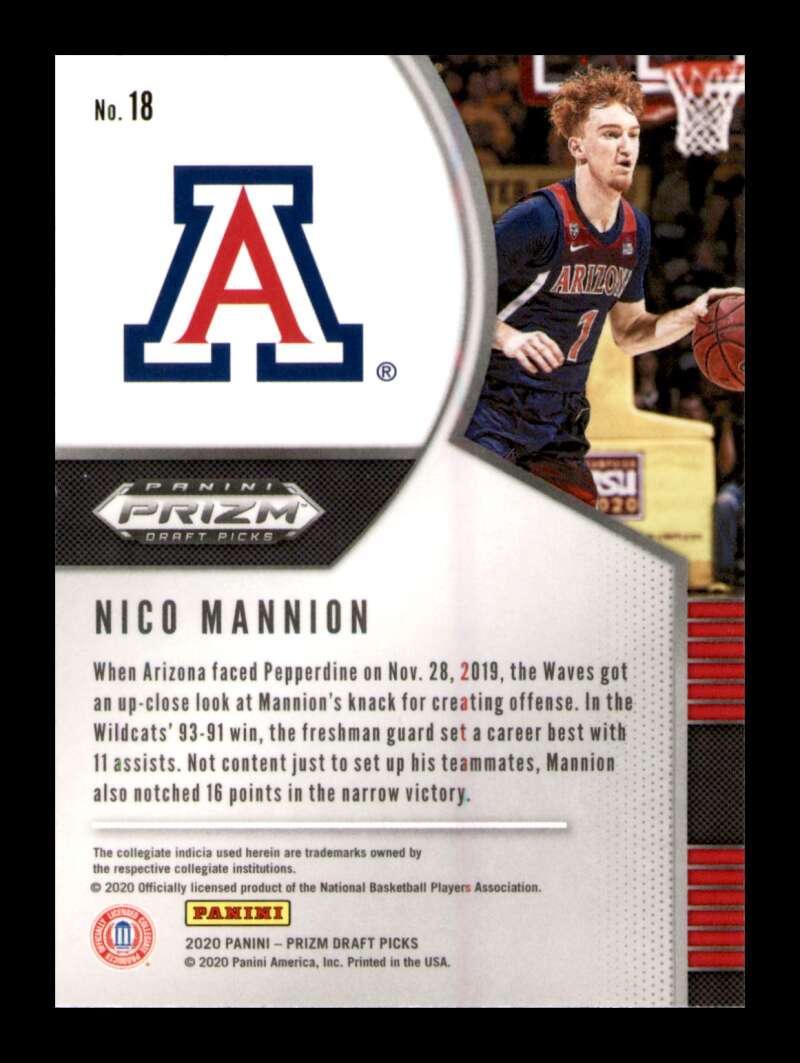 Load image into Gallery viewer, 2020-21 Panini Prizm Draft Nico Mannion #18 Rookie RC Image 2
