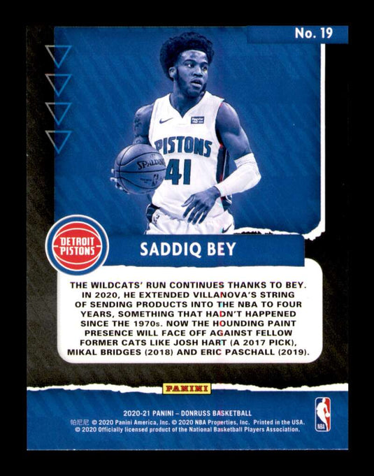 2020-21 Donruss Great X-Pectations Saddiq Bey