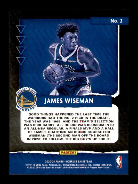 2020-21 Donruss Great X-Pectations James Wiseman