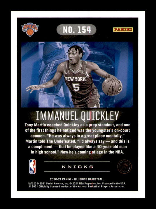 2020-21 Panini Illusions Immanuel Quickley 