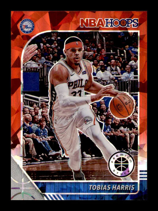 2019-20 Panini Hoops Premium Stock Red Cracked Ice Prizm Tobias Harris