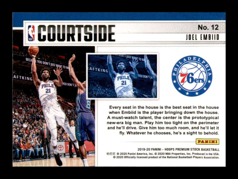 Load image into Gallery viewer, 2020-21 Panini Hoops Premium Stock Courtside Joel Embiid #12 Image 2
