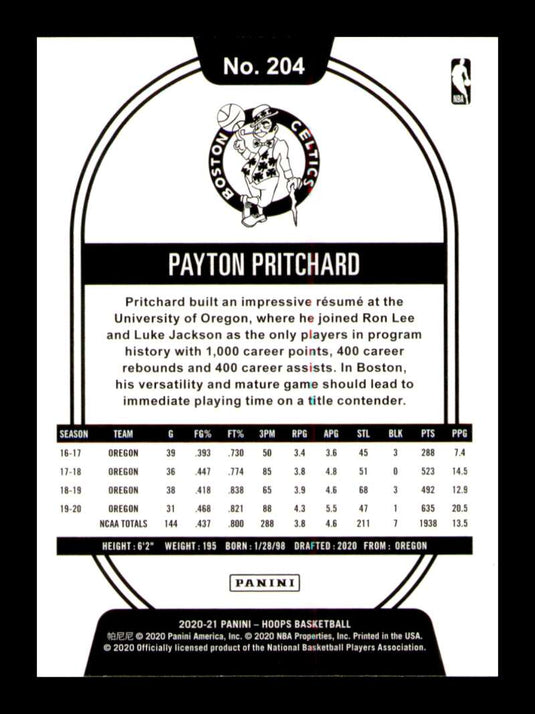 2020-21 Panini Hoops Payton Pritchard