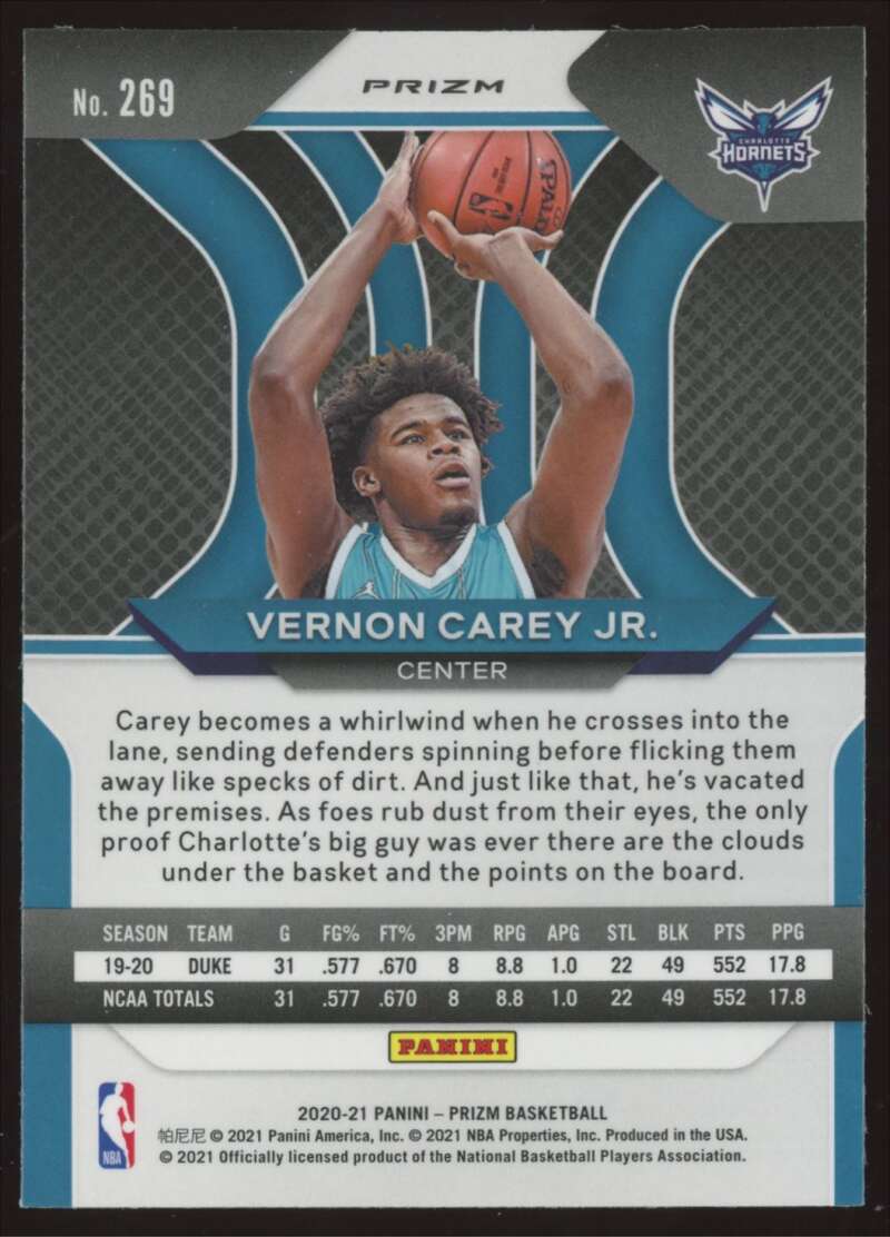 Load image into Gallery viewer, 2020-21 Panini Prizm Pink Cracked Ice Prizm Vernon Carey Jr. #269 Rookie RC Image 2
