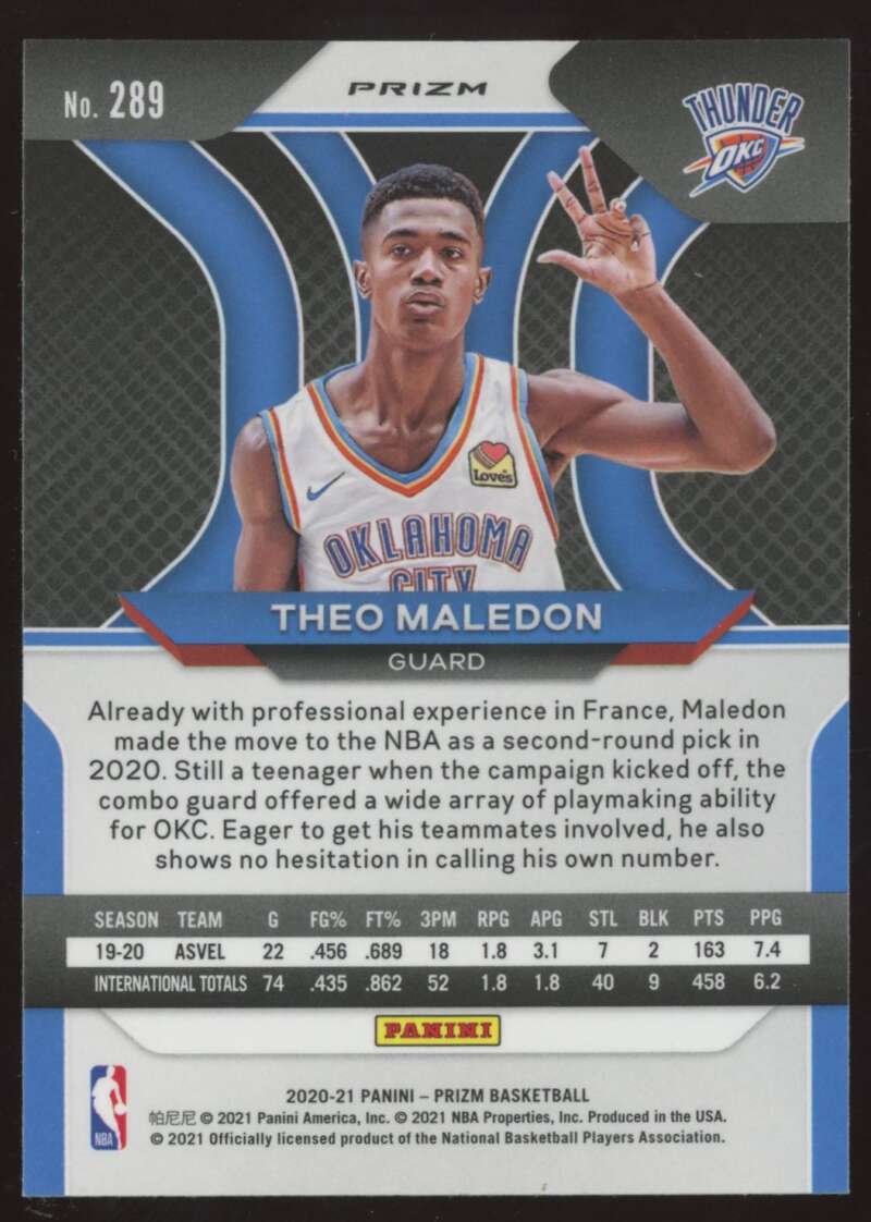 Load image into Gallery viewer, 2020-21 Panini Prizm Silver Prizm Theo Maledon #289 Rookie RC Image 2
