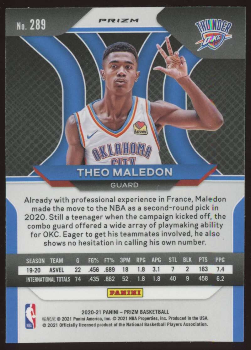 Load image into Gallery viewer, 2020-21 Panini Prizm Silver Prizm Theo Maledon #289 Rookie RC Image 2
