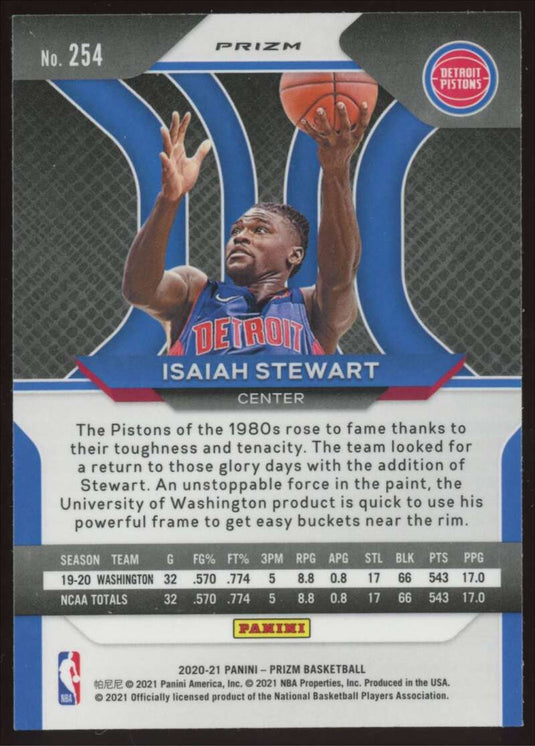 2020-21 Panini Prizm Silver Prizm Isaiah Stewart 