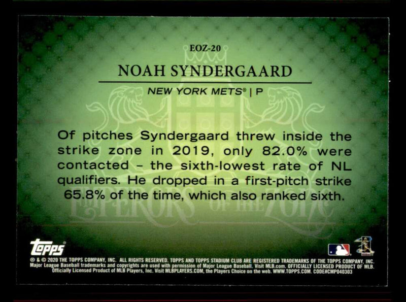 Load image into Gallery viewer, 2020 Topps Stadium Club Chrome Emperors of the Zone Noah Syndergaard #EOZ-20 Image 2
