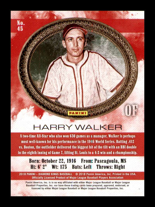 2018 Panini Diamond Kings Gold Artist Proof Harry Walker 