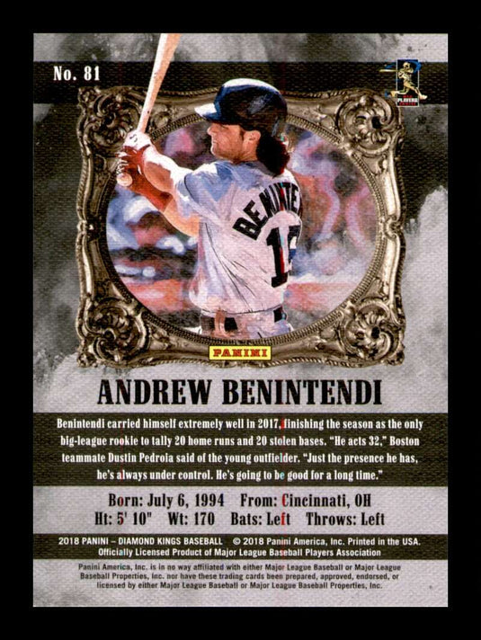 2018 Panini Diamond Kings Sepia Andrew Benintendi