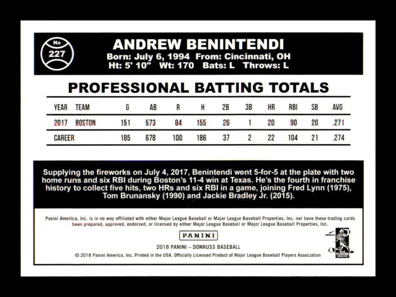 Load image into Gallery viewer, 2018 Donruss Holo Green Andrew Benintendi #227 Short Print SP Image 2
