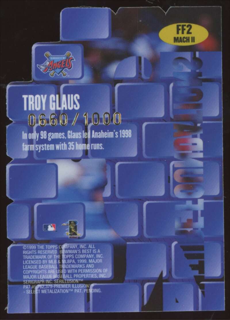 Load image into Gallery viewer, 1999 Bowman&#39;s Best Future Foundations Mach II Troy Glaus #FF2 /1000 Image 2
