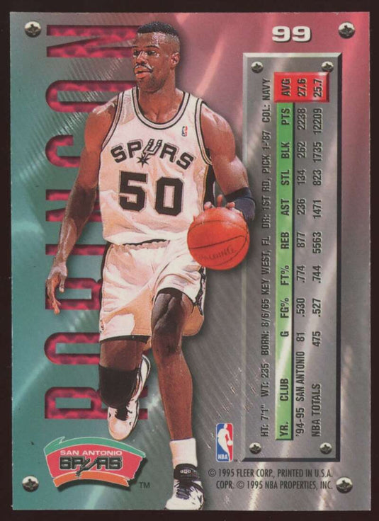 1995-96 Fleer Metal Silver Spotlight David Robinson