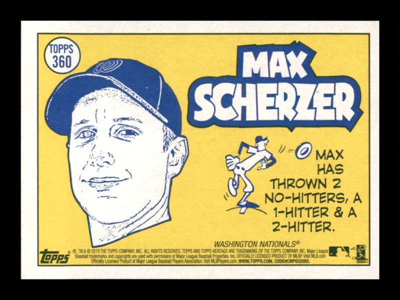 Load image into Gallery viewer, 2019 Topps Heritage Max Scherzer #360 Image 2
