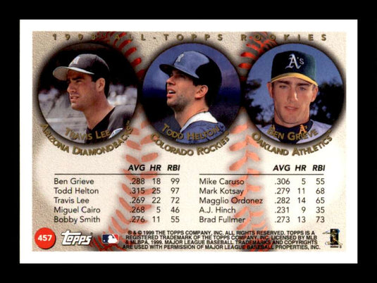 1999 Topps Lee Todd Helton Grieve