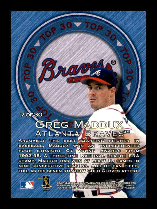 1997 Fleer Ultra Top 30 Greg Maddux 