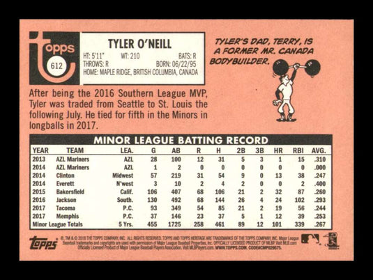 2018 Topps Heritage Tyler O'Neill