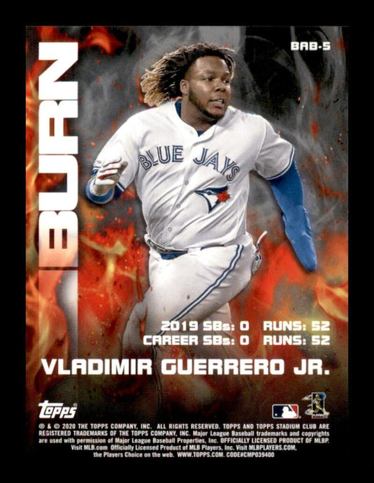 2020 Topps Stadium Club Bash & Burn Vladimir Guerrero Jr. 