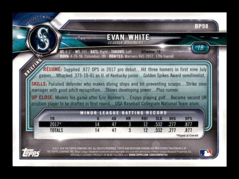 Load image into Gallery viewer, 2018 Bowman Camo Evan White #BP98 Rookie RC Image 2
