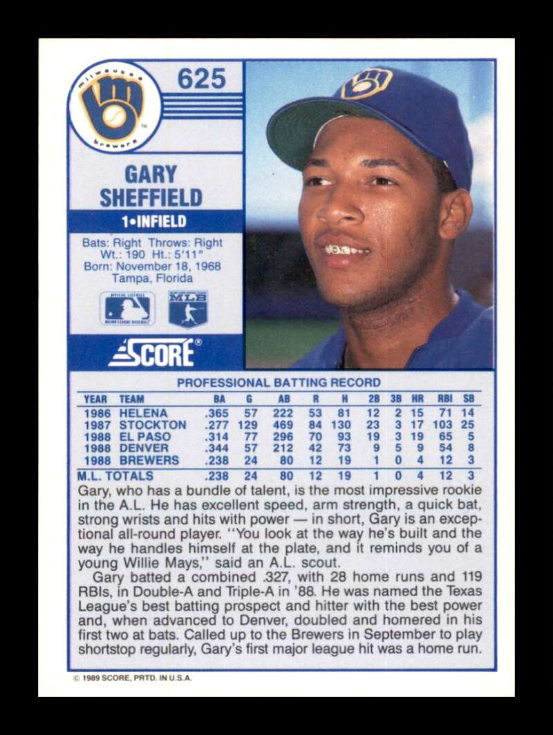 Load image into Gallery viewer, 1989 Score Gary Sheffield #625 Rookie RC Image 2
