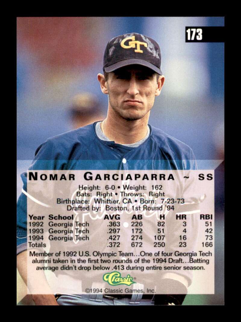 Load image into Gallery viewer, 1994 Classic Four Sport Nomar Garciaparra #173 Rookie RC Image 2
