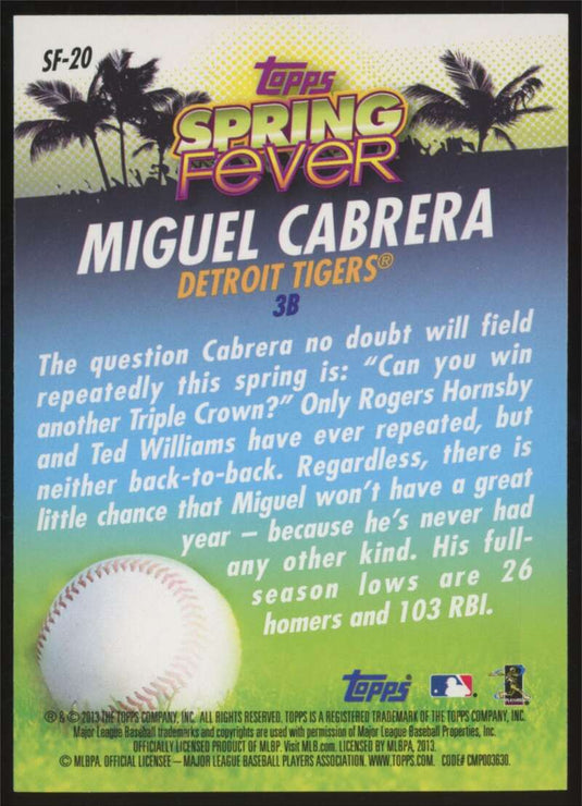 2013 Topps Spring Fever Miguel Cabrera 