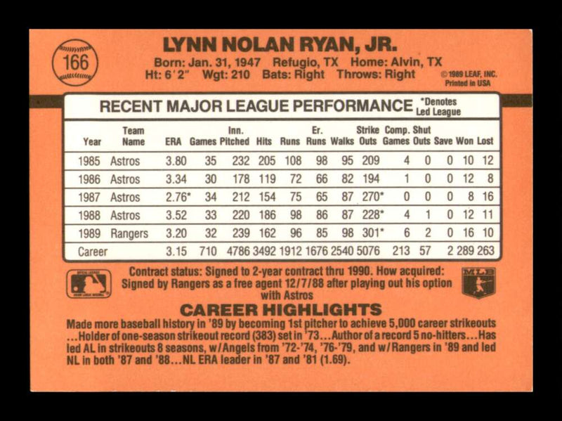 Load image into Gallery viewer, 1990 Donruss Nolan Ryan #166 Image 2
