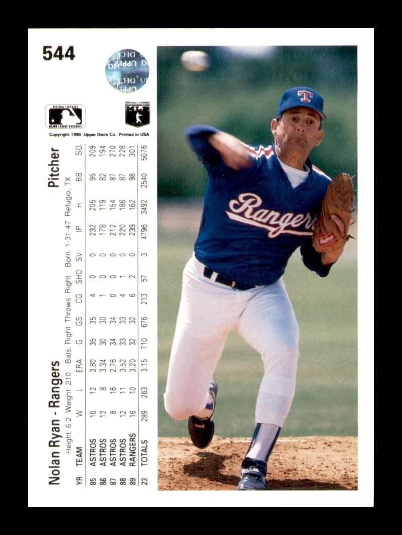 Load image into Gallery viewer, 1990 Upper Deck Nolan Ryan #544 Image 2
