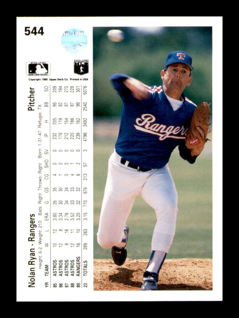 Load image into Gallery viewer, 1990 Upper Deck Nolan Ryan #544 Image 2
