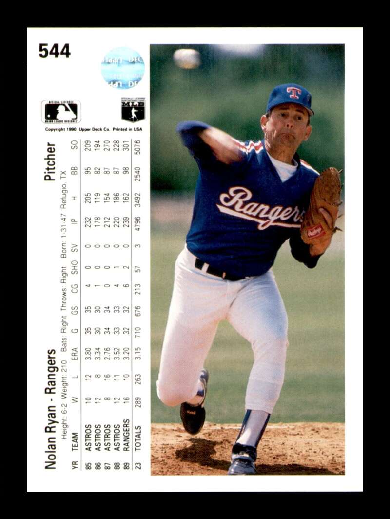 Load image into Gallery viewer, 1990 Upper Deck Nolan Ryan #544 Image 2
