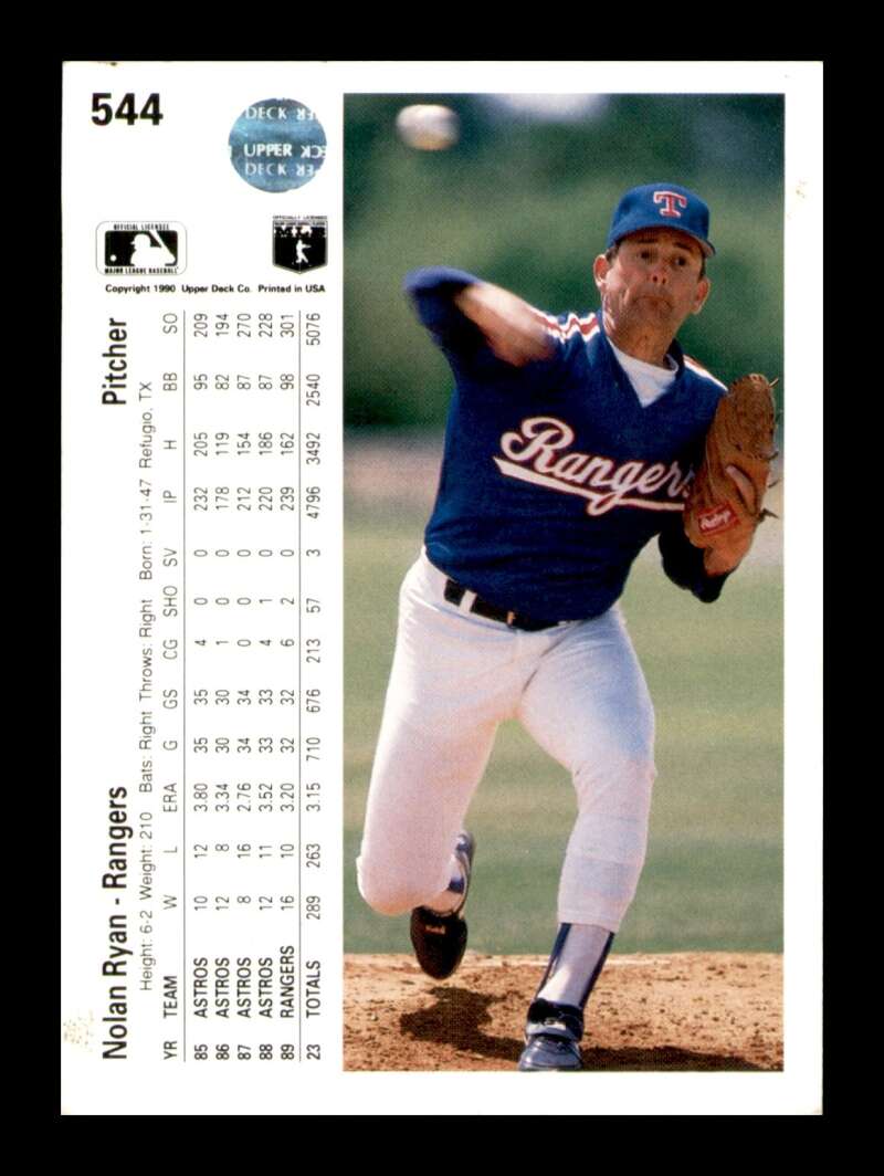 Load image into Gallery viewer, 1990 Upper Deck Nolan Ryan #544 Image 2
