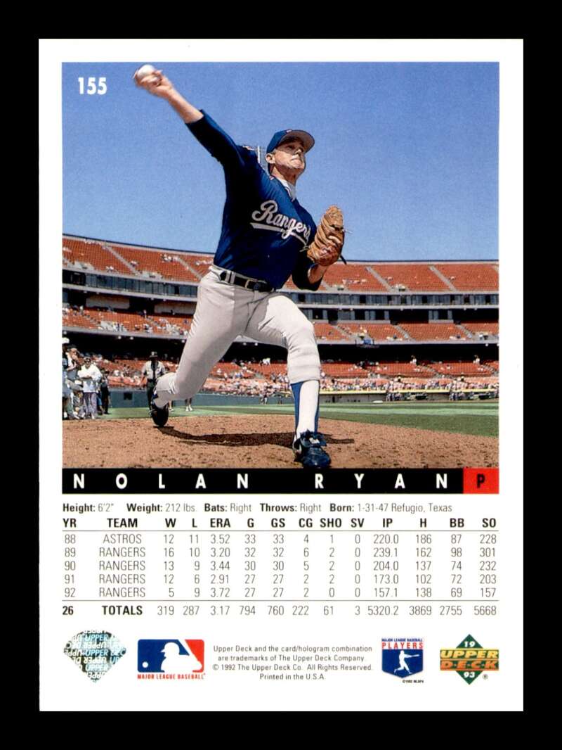 Load image into Gallery viewer, 1993 Upper Deck Nolan Ryan #155 Image 2
