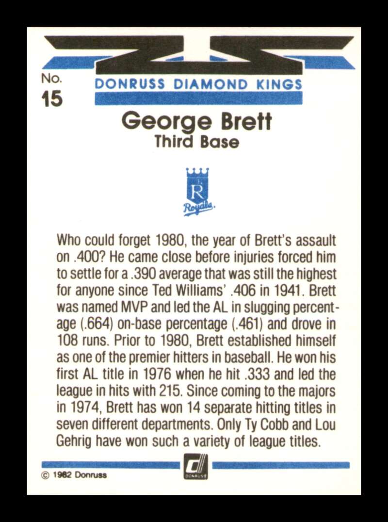 Load image into Gallery viewer, 1982 Donruss Diamond Kings George Brett #15 Image 2
