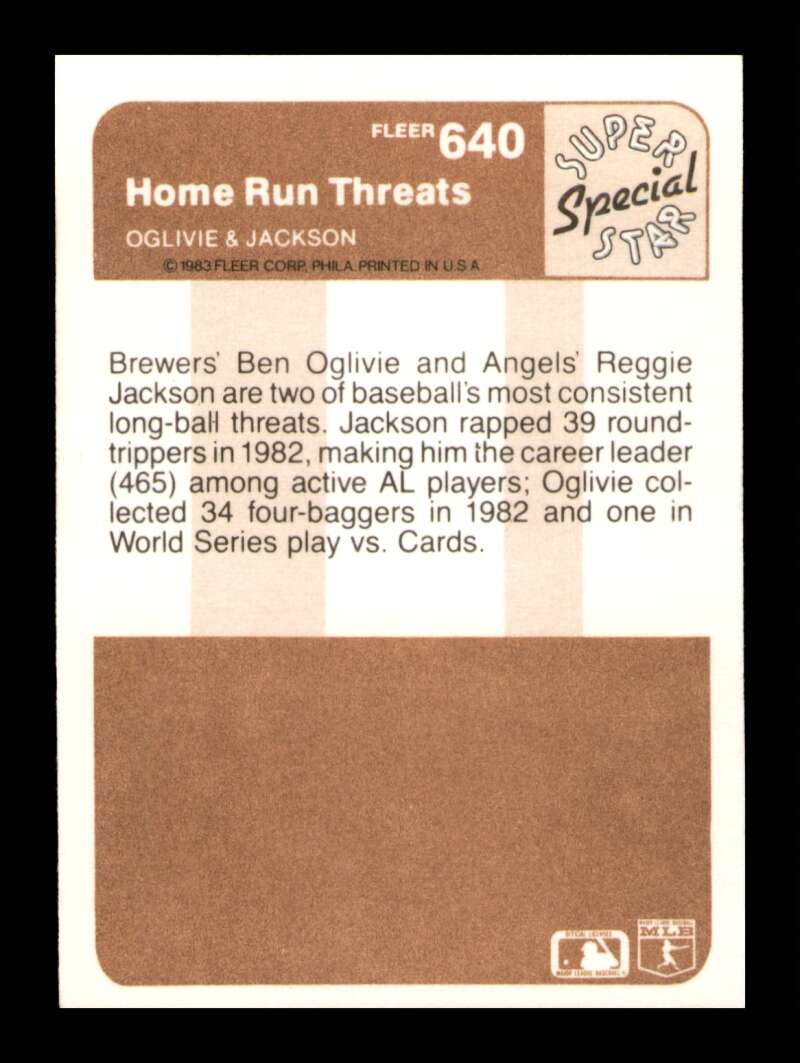 Load image into Gallery viewer, 1983 Fleer Ben Oglivie Reggie Jackson #640 Image 2
