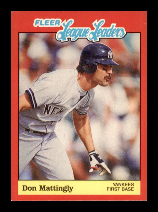 1989 Fleer League Leaders Don Mattingly 