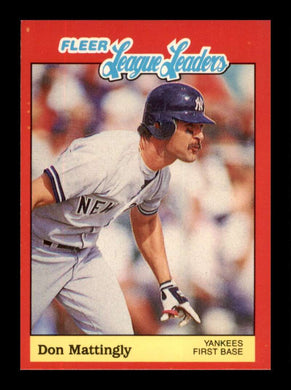 1989 Fleer League Leaders Don Mattingly 