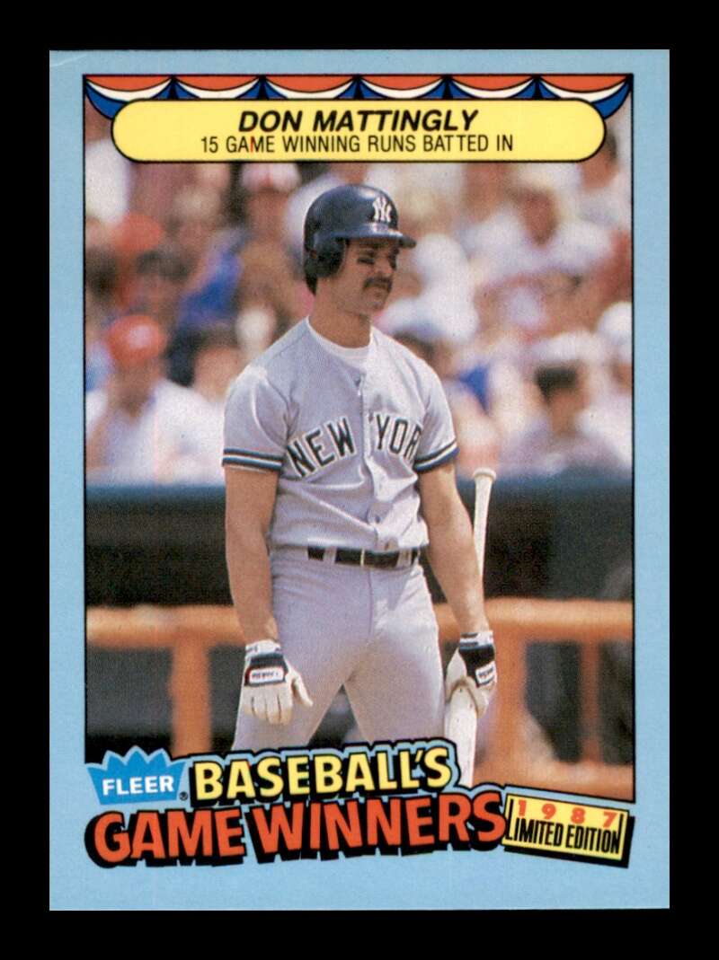 Load image into Gallery viewer, 1987 Fleer Game Winners Don Mattingly #26 Image 1
