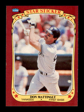 1986 Fleer Star Stickers Don Mattingly 