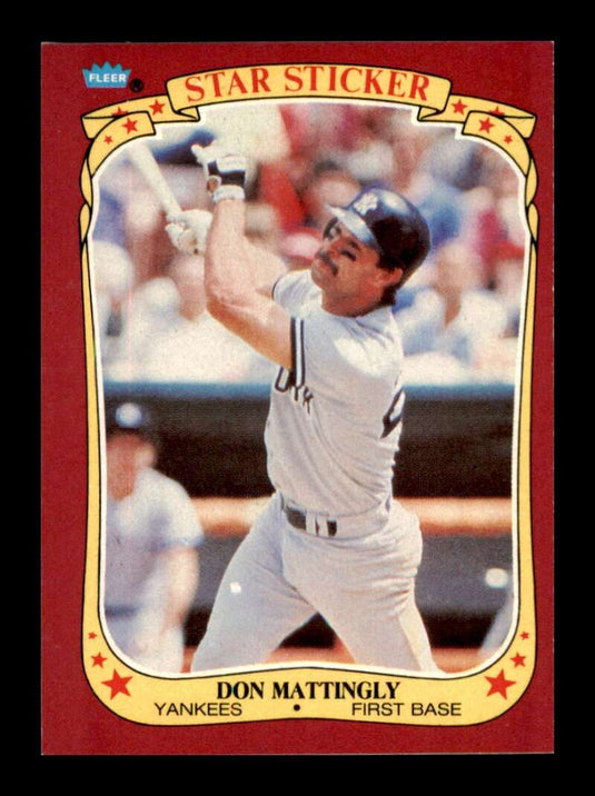 1986 Fleer Star Stickers Don Mattingly 