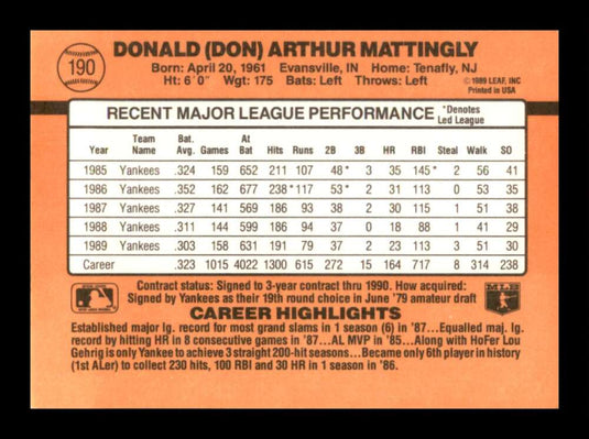 1989 Donruss Don Slaught 